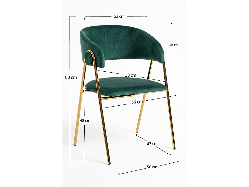 Sillas Comedor - Silla Mihu Gold Terciopelo - Verde