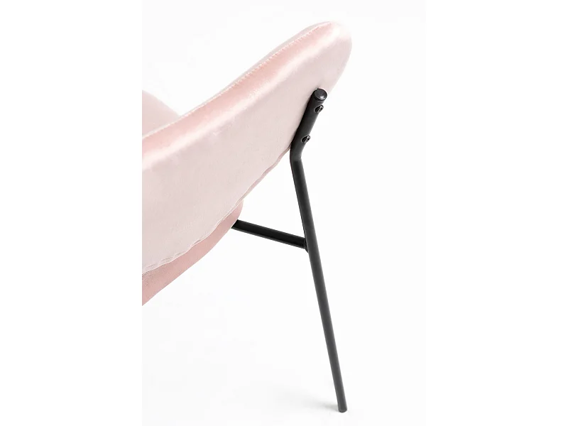 Sillas Comedor - Silla Cora Black Terciopelo - Rosa