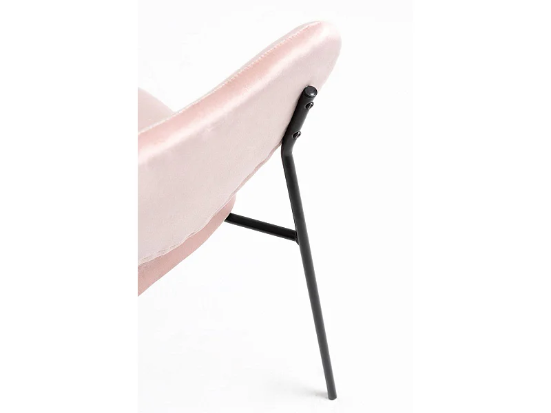 Sillas Comedor - Silla Cora Black Terciopelo - Rosa