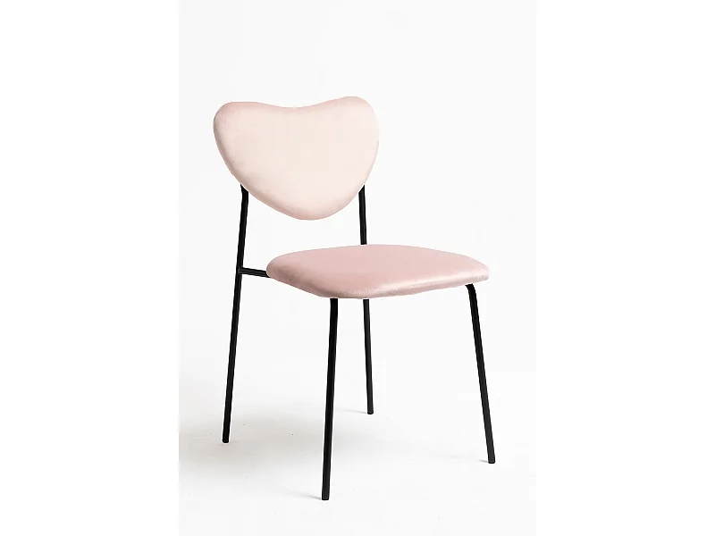 Sillas Comedor - Silla Cora Black Terciopelo - Rosa