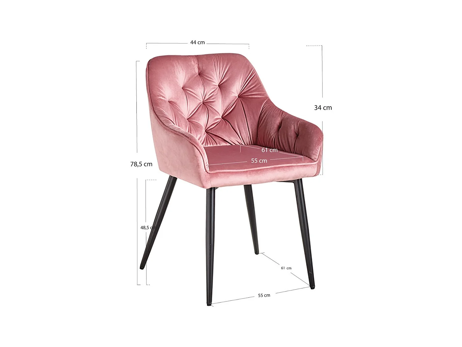 Sillas Comedor - Silla Salle Terciopelo - Rosa