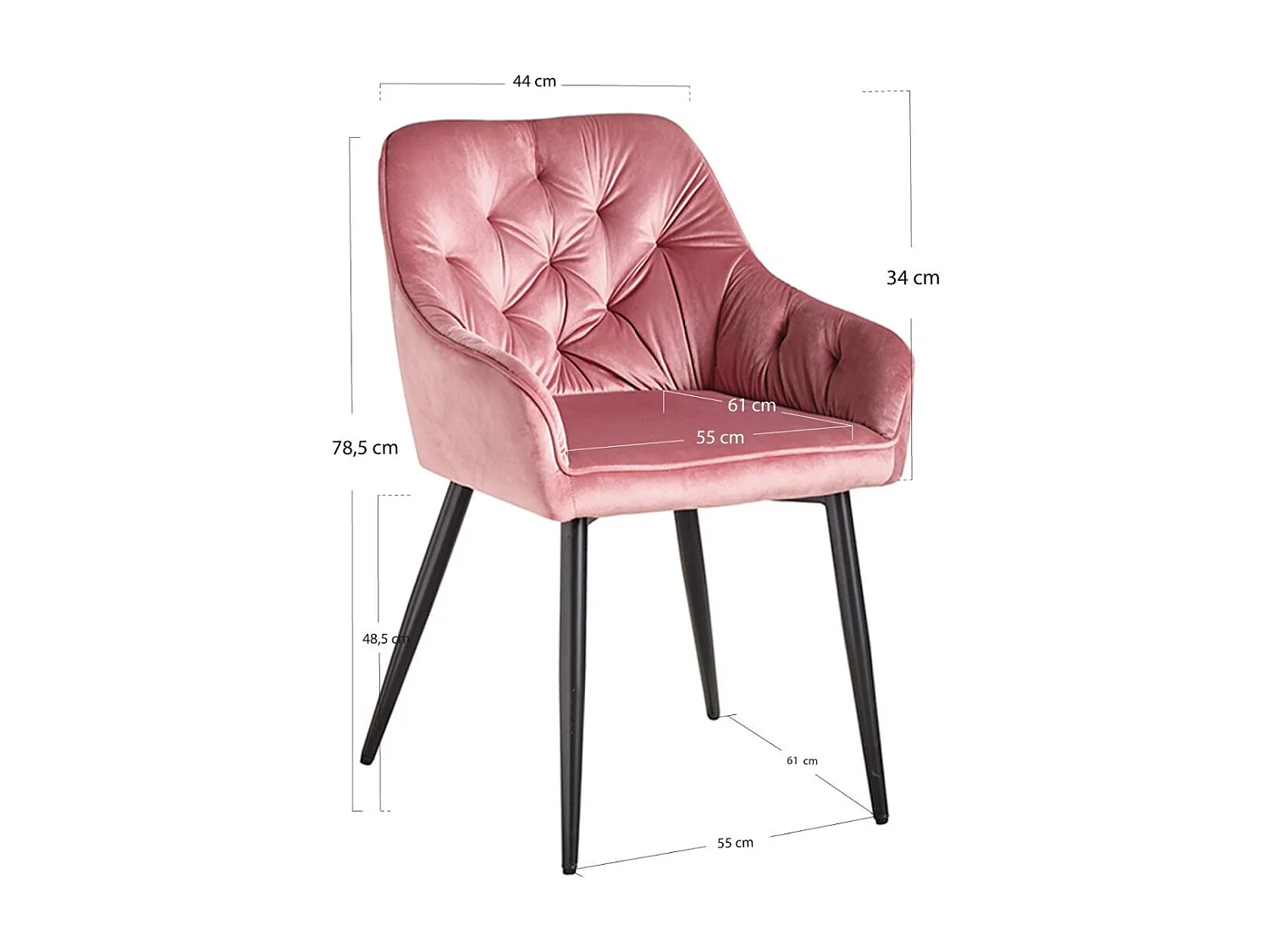 Sillas Comedor - Silla Salle Terciopelo - Rosa