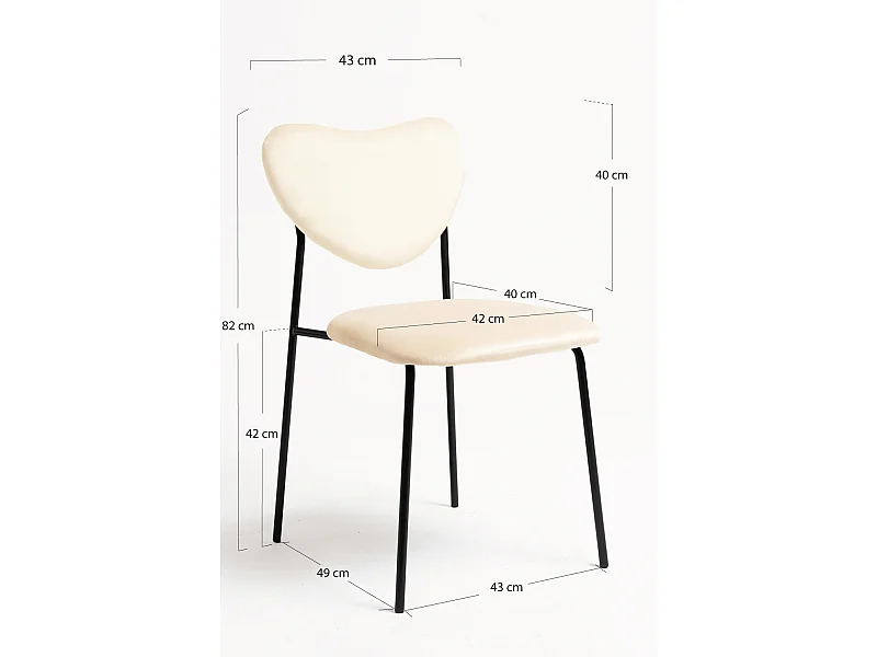 Sillas Comedor - Silla Cora Black Terciopelo - Beige