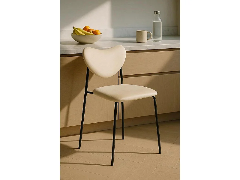 Sillas Comedor - Silla Cora Black Terciopelo - Beige