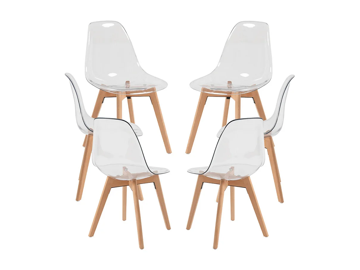 Packs Sillas Comedor - Pack 6 Sillas Kelen Transparentes
