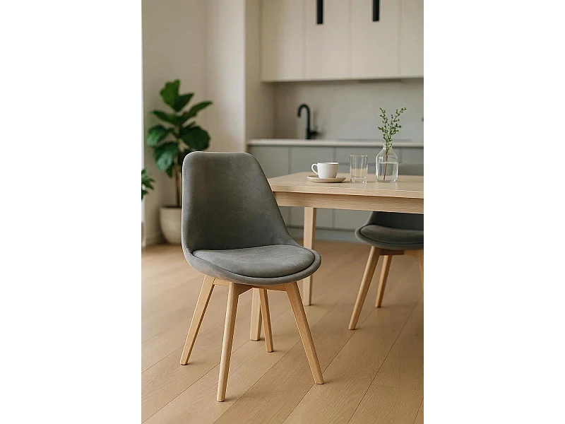 Sillas Comedor - Silla Synk Terciopelo - Gris oscuro