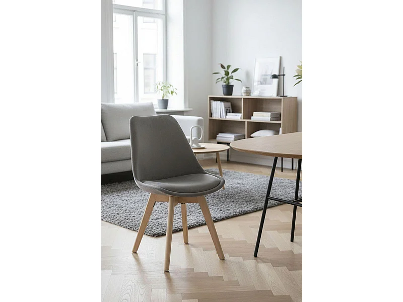 Sillas Comedor - Silla Synk Terciopelo - Gris oscuro