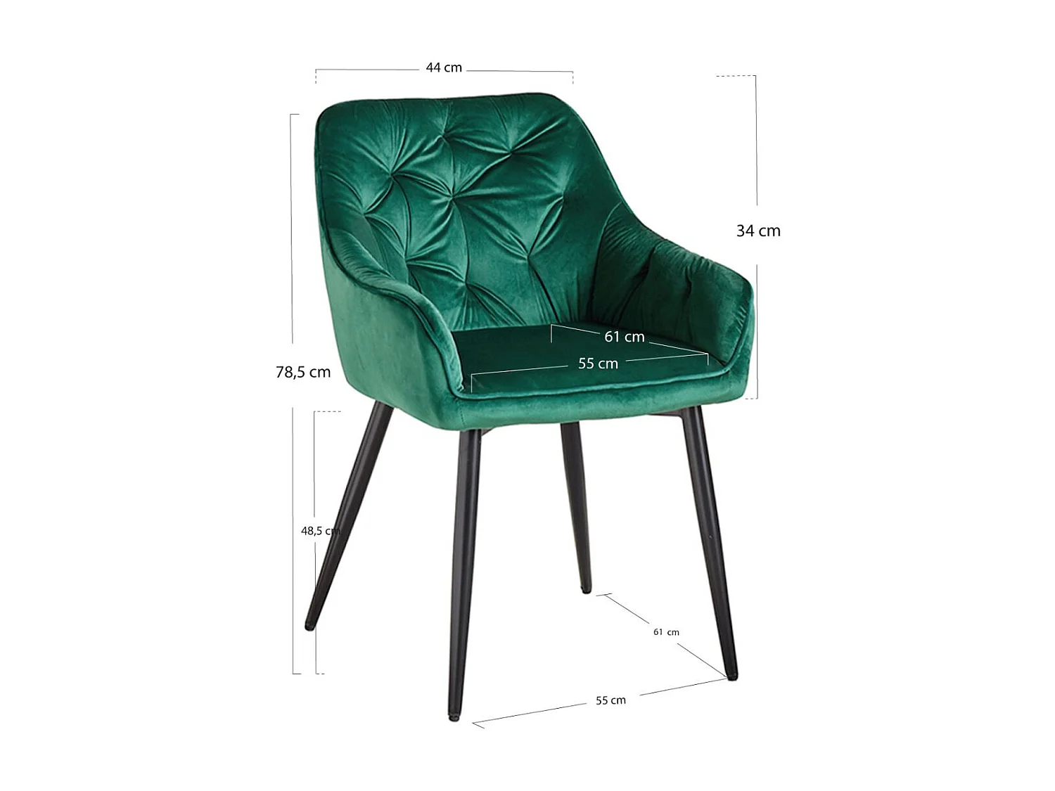 Sillas Comedor - Silla Salle Terciopelo - Verde
