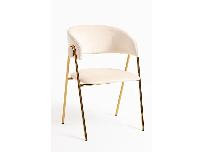 Sillas Comedor - Silla Mihu Gold Terciopelo - Beige