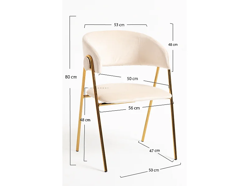 Sillas Comedor - Silla Mihu Gold Terciopelo - Beige