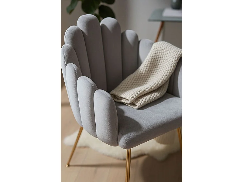 Sillas Comedor - Silla Bhoja Terciopelo - Gris claro