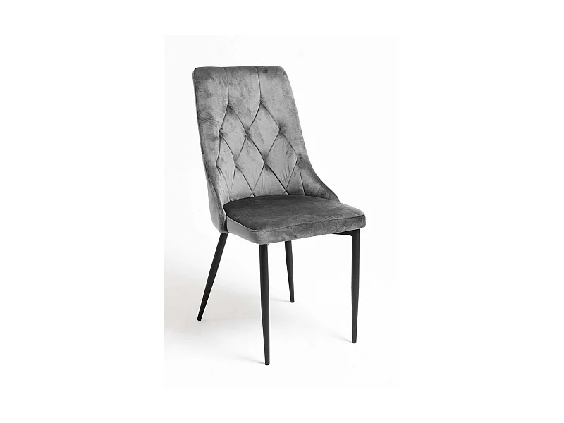 Sillas Comedor - Silla Dolphin Black Terciopelo - Gris
