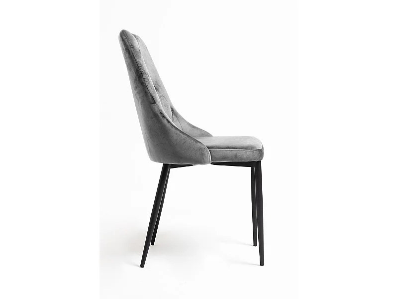 Sillas Comedor - Silla Dolphin Black Terciopelo - Gris
