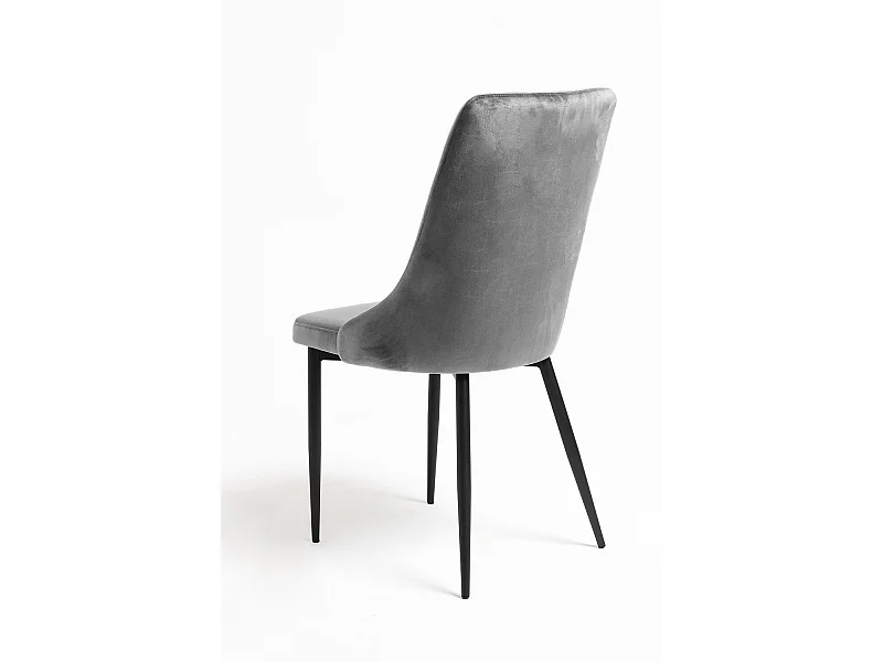 Sillas Comedor - Silla Dolphin Black Terciopelo - Gris