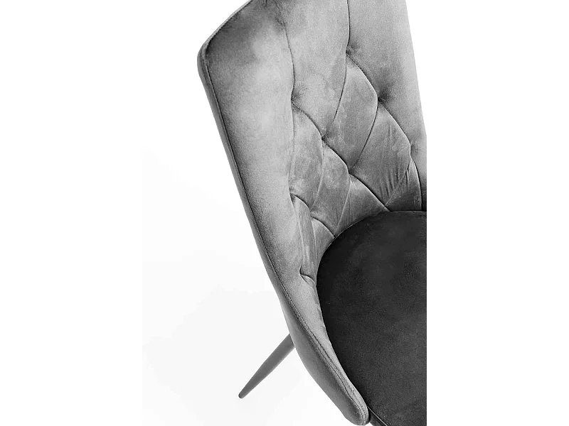 Sillas Comedor - Silla Dolphin Black Terciopelo - Gris