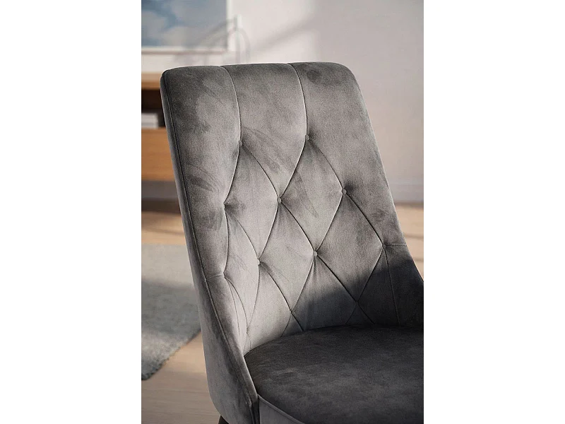 Sillas Comedor - Silla Dolphin Black Terciopelo - Gris