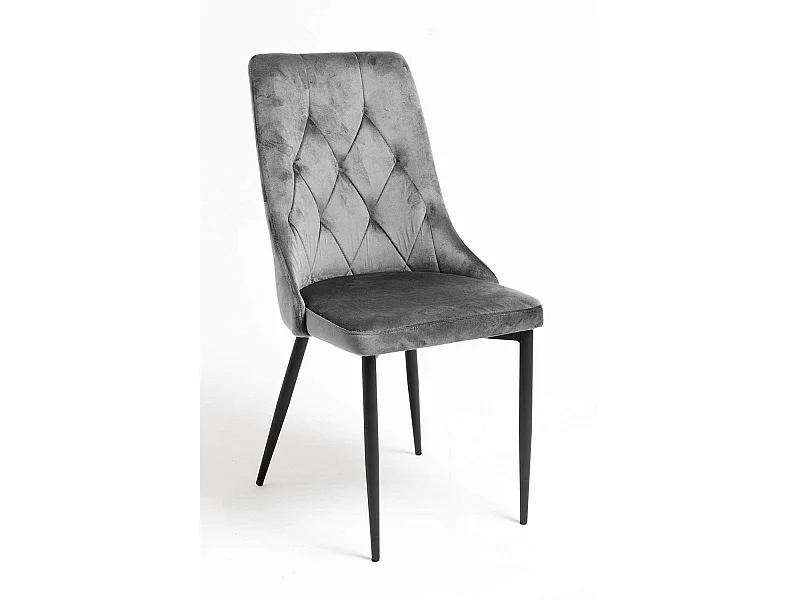 Sillas Comedor - Silla Dolphin Black Terciopelo - Gris