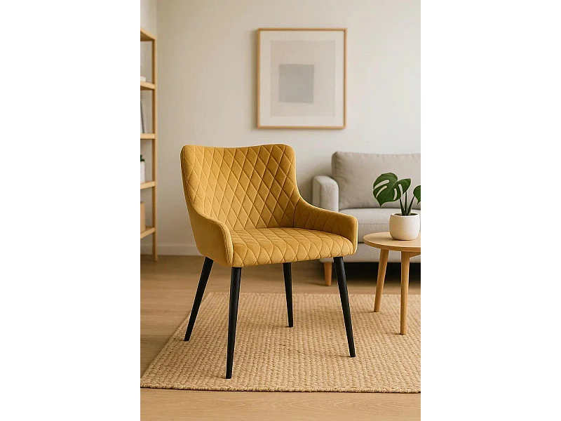 Sillas Comedor - Silla Sanda Terciopelo - Mostaza