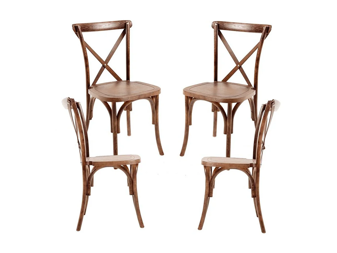 Sillas Comedor - Pack 4 Sillas Altea Polipropileno efecto Madera - Roble Claro