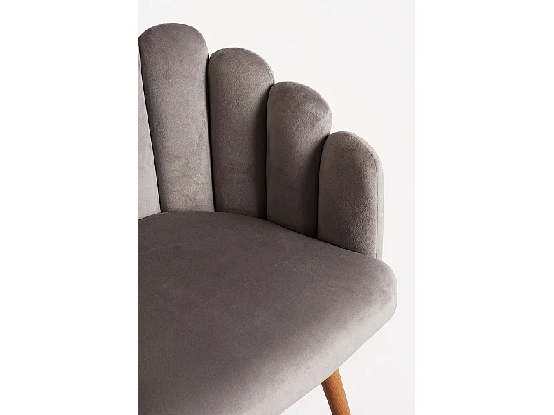 Packs Sillas Comedor - Pack 4 Sillones Main Terciopelo - Gris oscuro