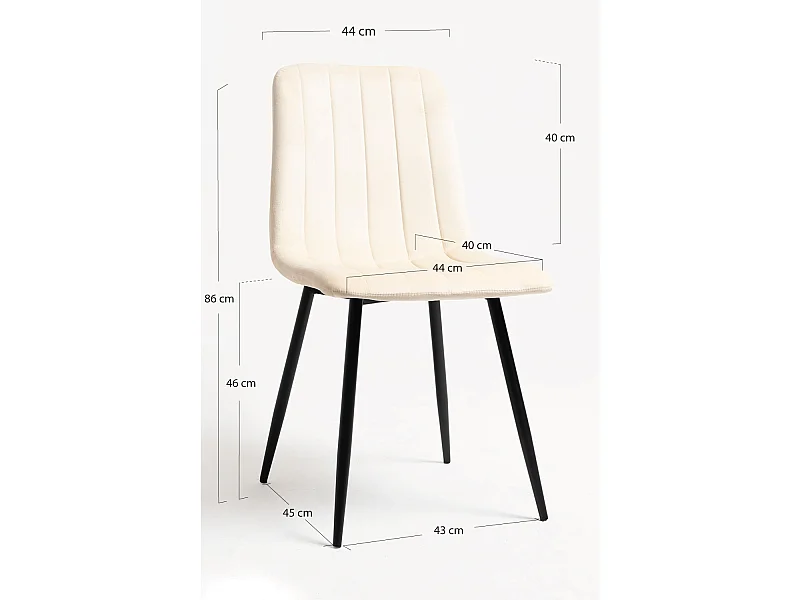 Sillas Comedor - Silla Miller Black Terciopelo - Beige