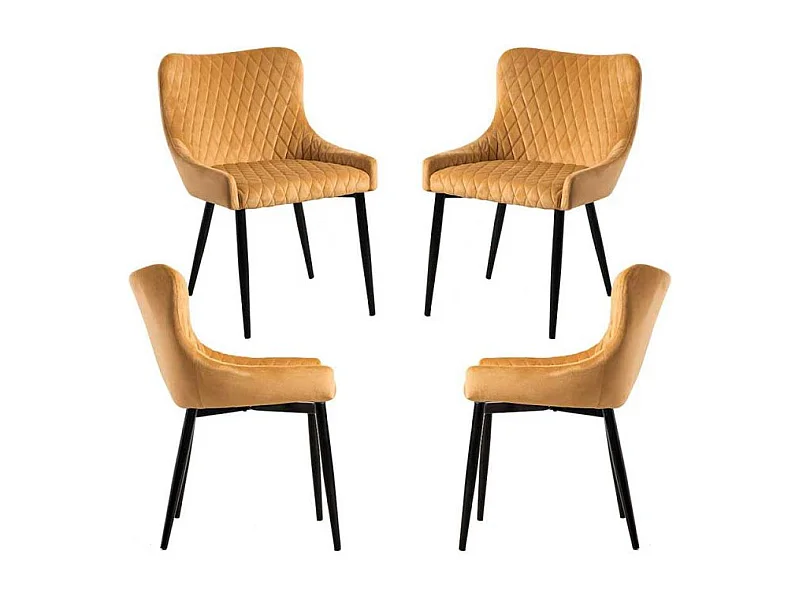 Packs Sillas Comedor - Pack 4 Sillas Sanda Terciopelo - Mostaza