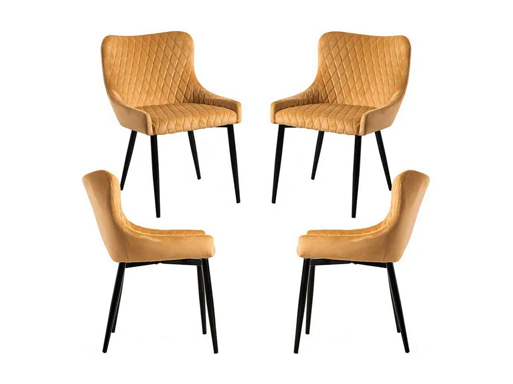 Packs Sillas Comedor - Pack 4 Sillas Sanda Terciopelo - Mostaza