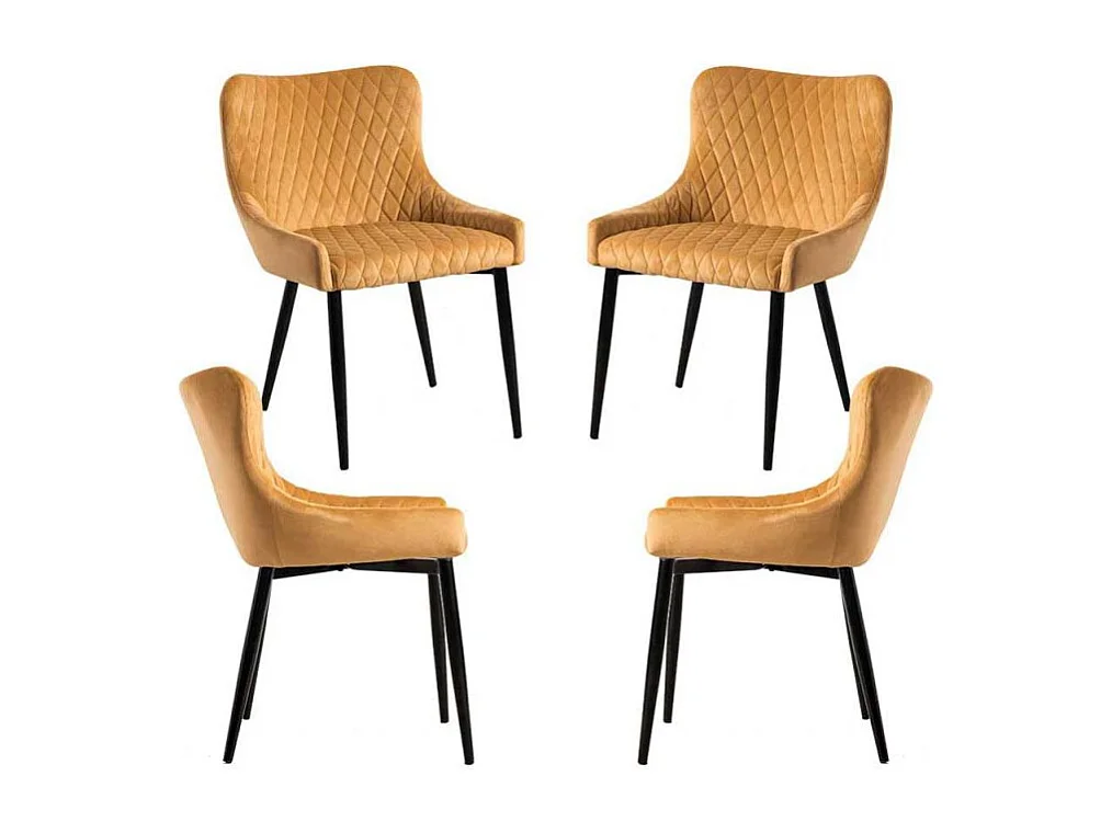 Packs Sillas Comedor - Pack 4 Sillas Sanda Terciopelo - Mostaza