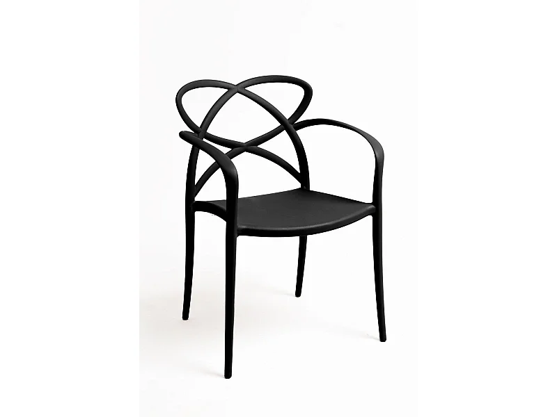 Sillas Comedor - Silla Vella con Reposabrazos - Negro