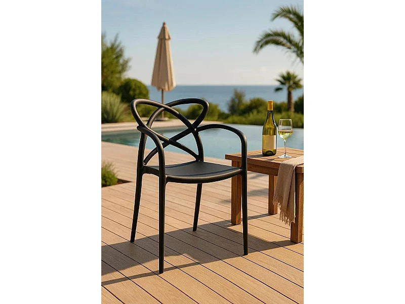 Sillas Comedor - Silla Vella con Reposabrazos - Negro