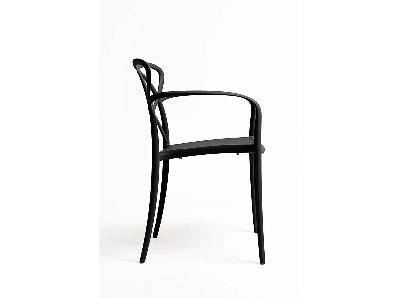 Sillas Comedor - Silla Vella con Reposabrazos - Negro