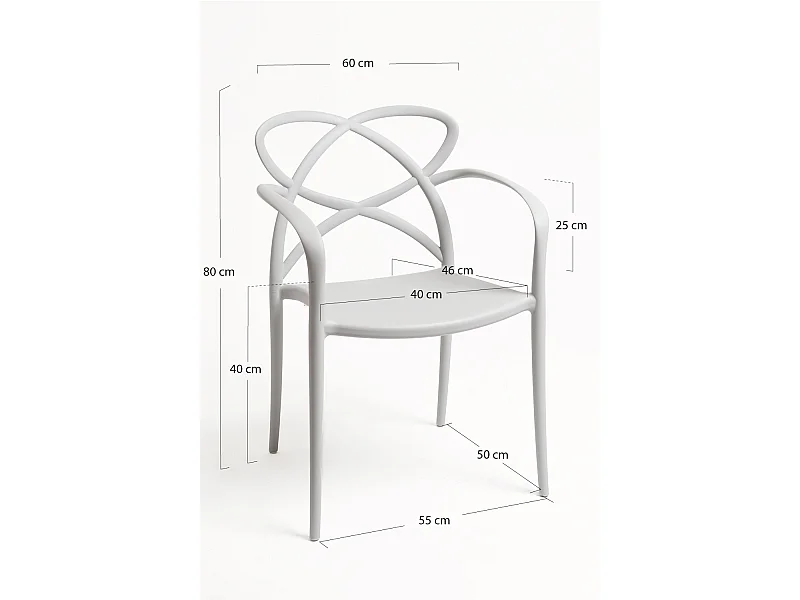 Sillas Comedor - Silla Vella con Reposabrazos - Gris claro