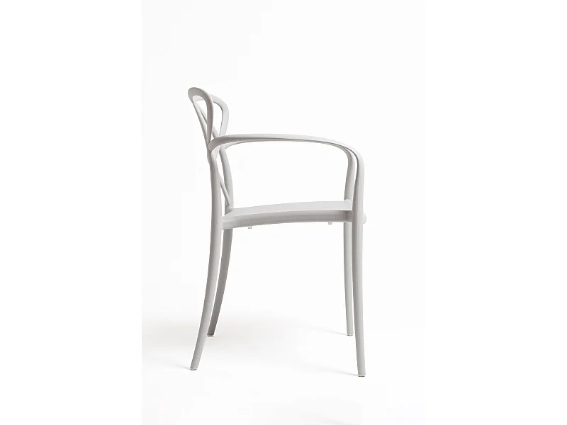 Sillas Comedor - Silla Vella con Reposabrazos - Gris claro