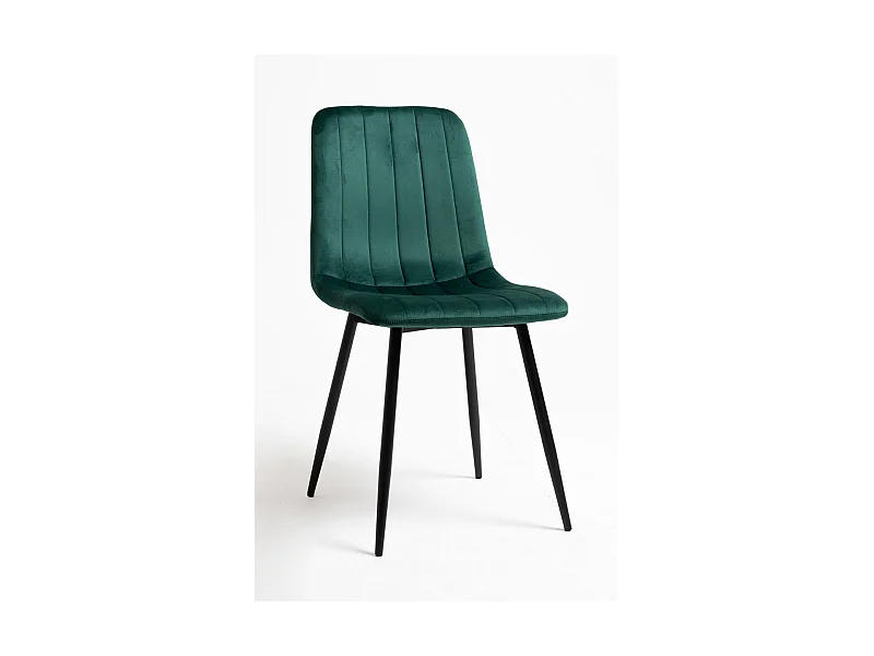Sillas Comedor - Silla Miller Black Terciopelo - Verde