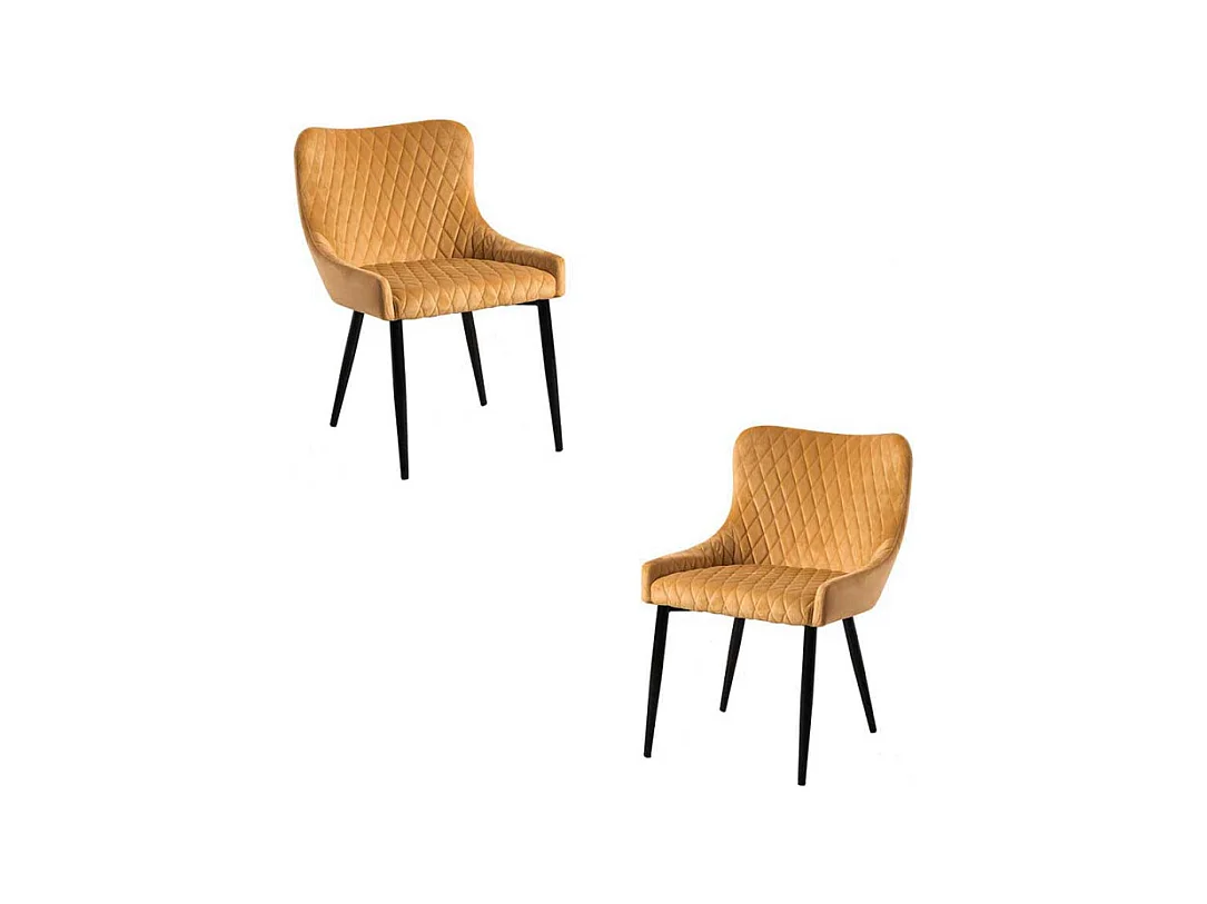 Packs Sillas Comedor - Pack 2 Sillas Sanda Terciopelo - Mostaza