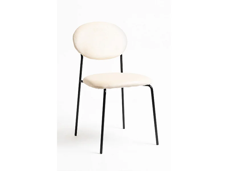 Sillas Comedor - Silla Mida Black Terciopelo - Beige