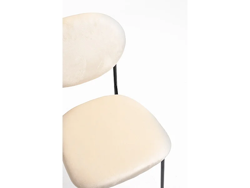Sillas Comedor - Silla Mida Black Terciopelo - Beige