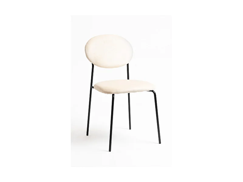 Sillas Comedor - Silla Mida Black Terciopelo - Beige
