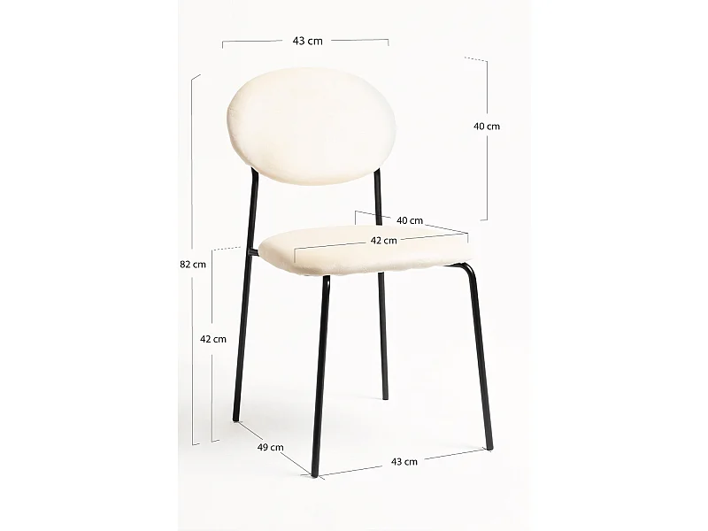 Sillas Comedor - Silla Mida Black Terciopelo - Beige