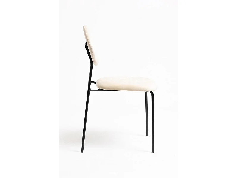 Sillas Comedor - Silla Mida Black Terciopelo - Beige