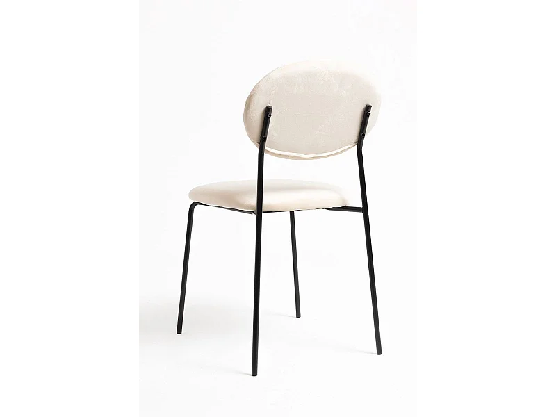 Sillas Comedor - Silla Mida Black Terciopelo - Beige