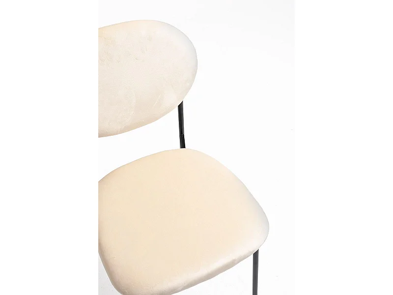 Sillas Comedor - Silla Mida Black Terciopelo - Beige