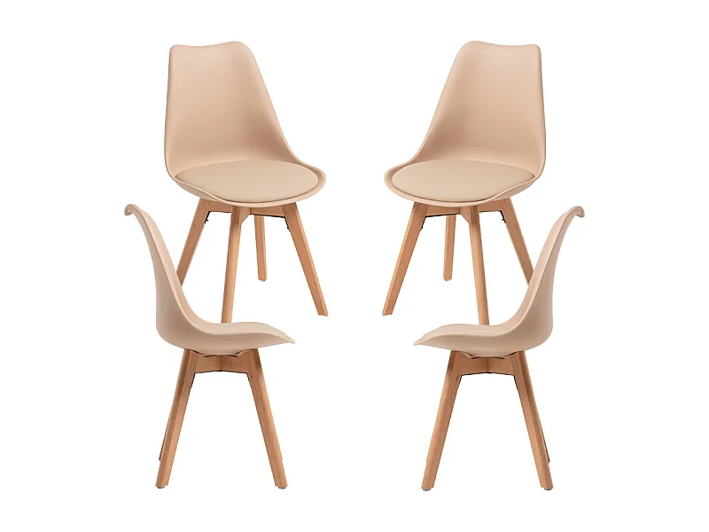 Packs Sillas Comedor - Pack 4 Sillas Synk Basic - Beige Tapioca