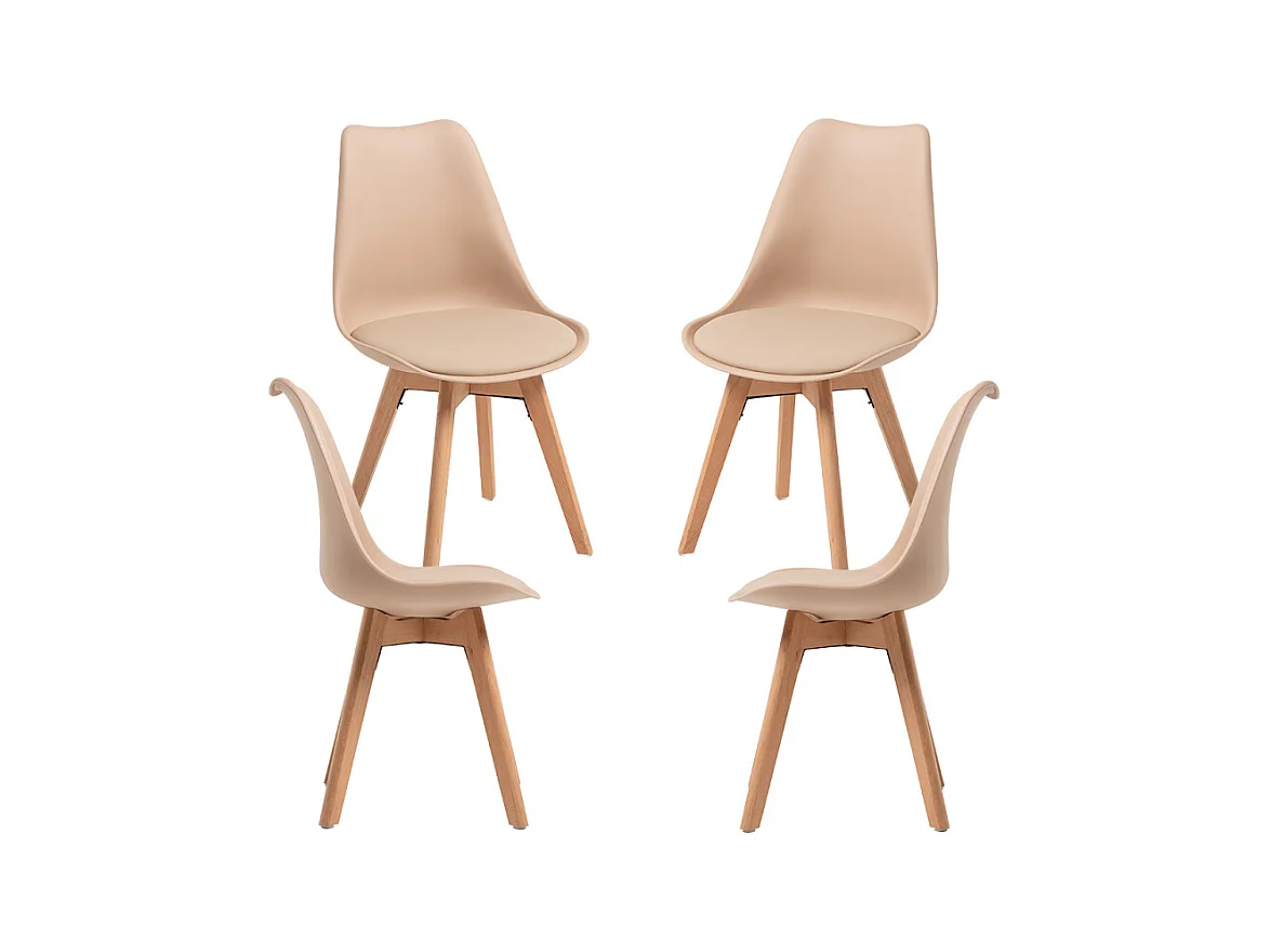 Packs Sillas Comedor - Pack 4 Sillas Synk Basic - Beige Tapioca