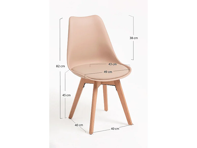 Packs Sillas Comedor - Pack 4 Sillas Synk Basic - Beige Tapioca