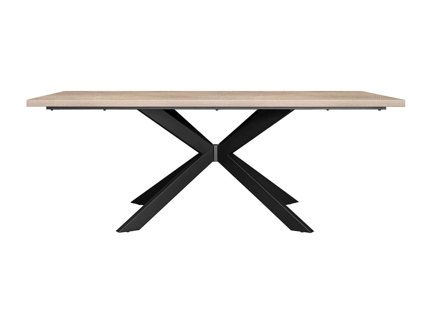 Mesa De Comedor Tapa 36 Mm De Grosor Color Roble Estructura Metalica