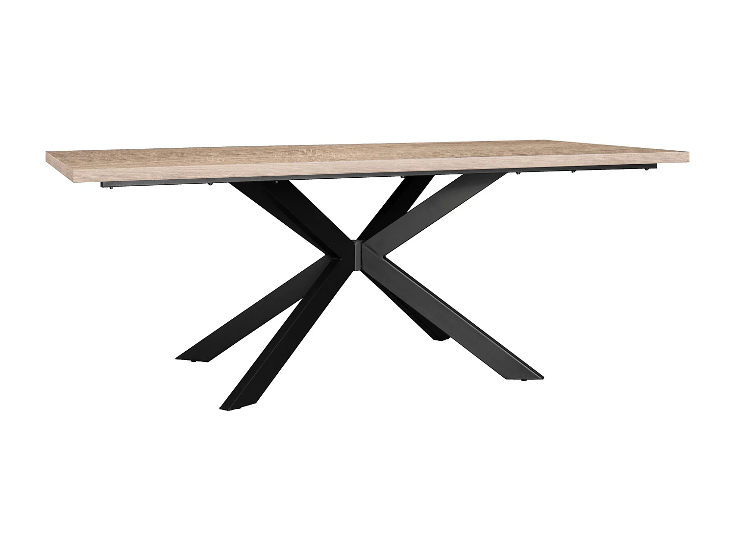 Mesa De Comedor Tapa 36 Mm De Grosor Color Roble Estructura Metalica