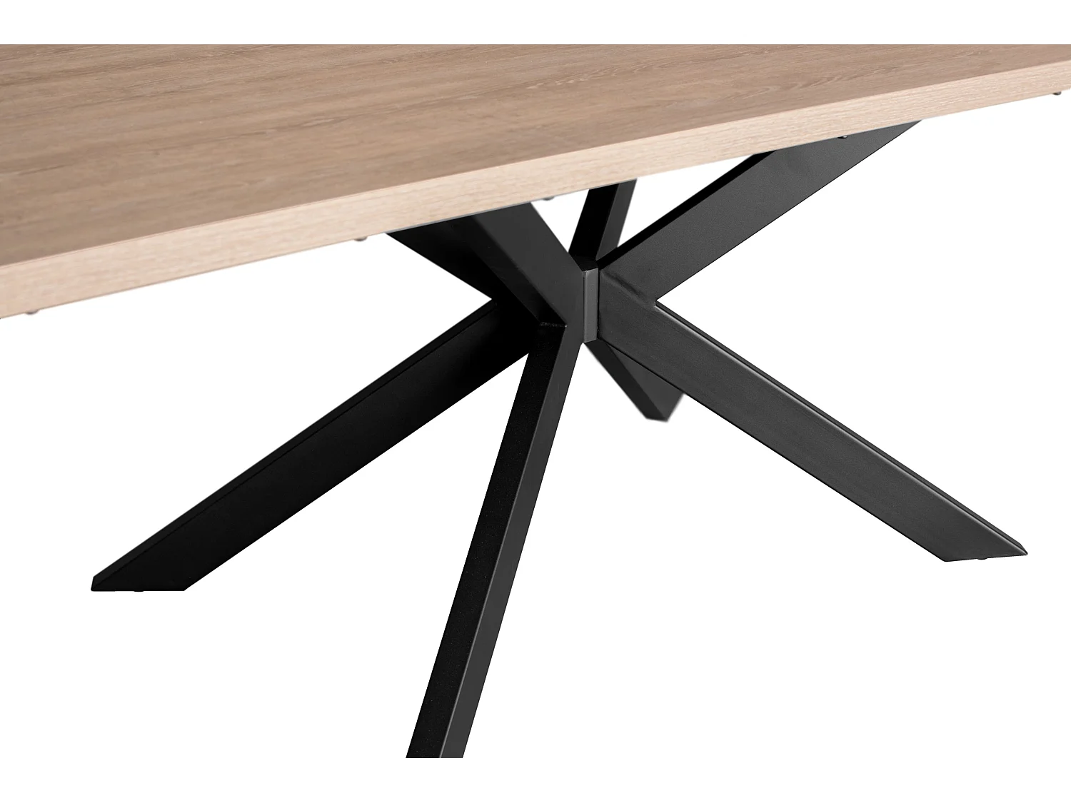 Mesa De Comedor Tapa 36 Mm De Grosor Color Roble Estructura Metalica