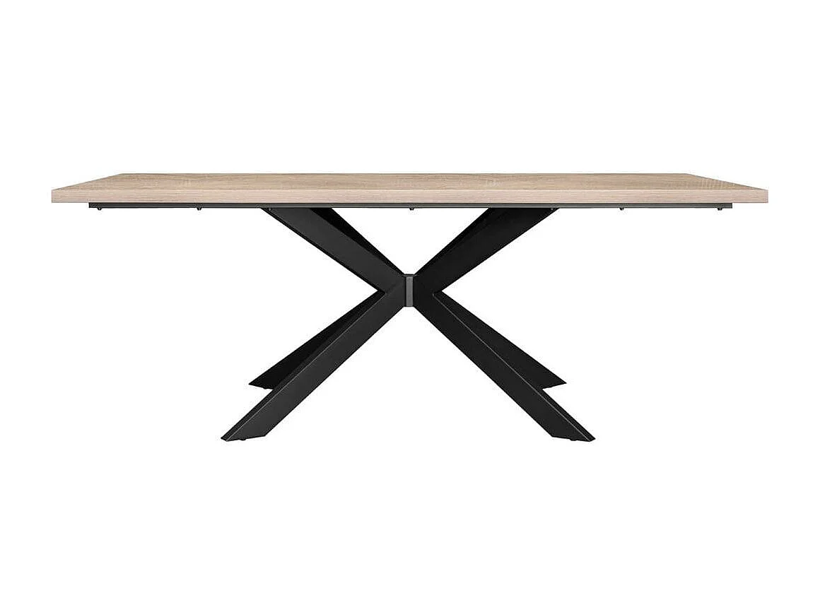 Mesa De Comedor Tapa 36 Mm De Grosor Color Roble Estructura Metalica