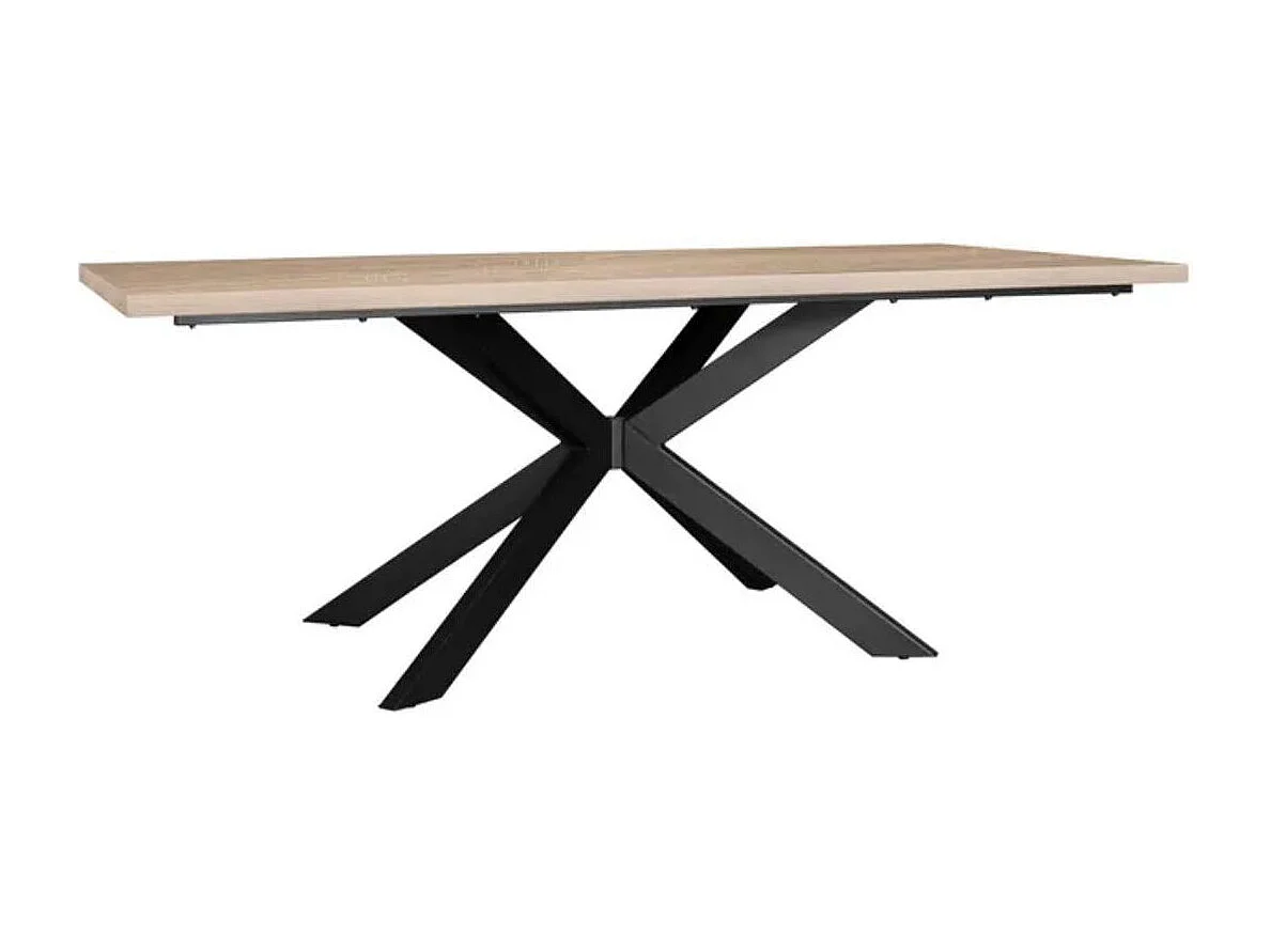 Mesa De Comedor Tapa 36 Mm De Grosor Color Roble Estructura Metalica